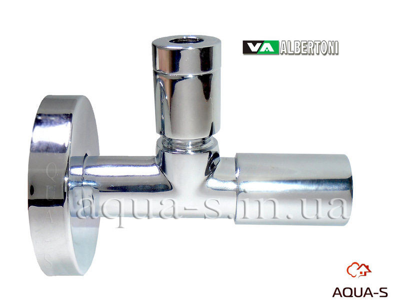 Кран угловой Albertoni LINEA 1/2"x3/8" (хром) вентильный для смесителя (L447681) Италия - фото 1 - id-p491640543