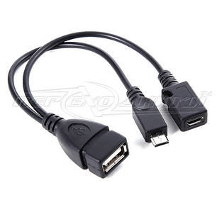 OTG Кабель USB - micro USB з додатковим харчуванням micro USB, фото 2