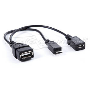 OTG Кабель USB - micro USB з додатковим харчуванням micro USB, фото 2