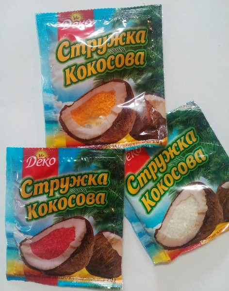 "ДЕКО" Кокосова стружка 20г МІКС (1*20/120)