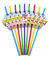 Коктейльні трубочки "Єдиноріг". Розмір: 250мм. Діаметр: 5мм. В упак: 10 шт.