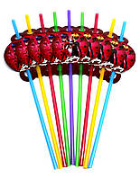 Коктейльні трубочки "Леді Баг". Розмір: 250мм. Діаметр: 5мм. В упак: 10 шт.