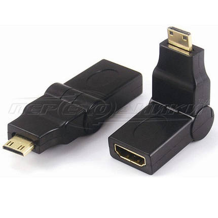 Перехідник mini HDMI (M) - HDMI (F), поворотний, фото 2
