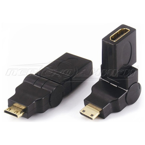 Переходник mini HDMI (M) - HDMI (F), 360 градусов - фото 1 - id-p28830992