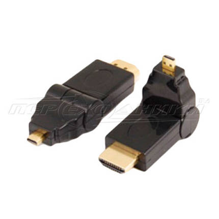 Перехідник micro HDMI (M) — HDMI (M), поворотний, фото 1