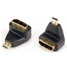 Перехідник micro HDMI (M) — HDMI (F), кутовий