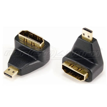 Перехідник micro HDMI (M) - HDMI (F), кутовий, фото 2