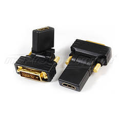 Переходник HDMI (F) - DVI (24+1) (M), 360 градусов