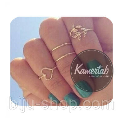 Набір кілець Ніжність, midi ring, 4 шт.