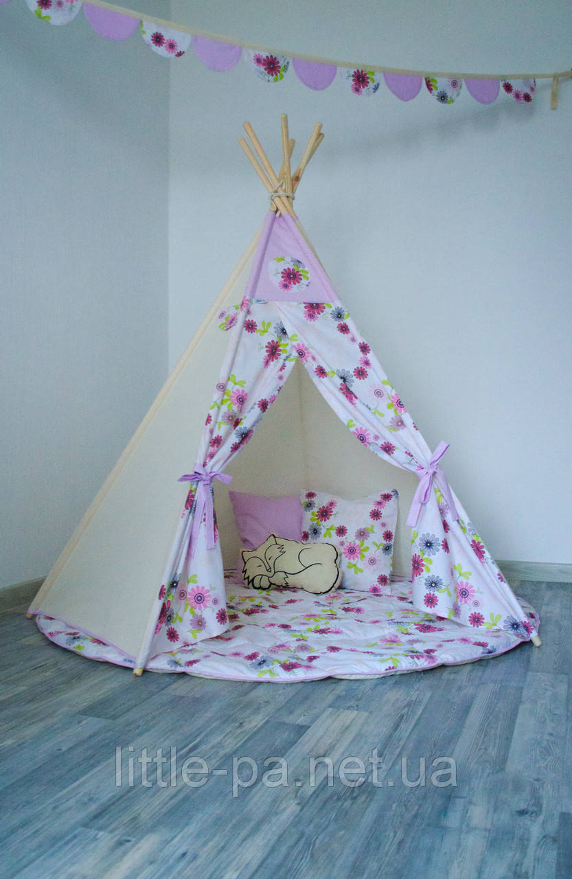 Комплект дитячий із вігвамом "Бузкова казка"