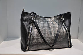 Жіноча шкіряна сумка Assa, чорна 001085, фото 2