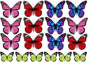 Вафельна картинка метелика, для торта