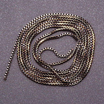 Фурнітура ланцюжок "квадрат" на метраж колір "чорне золото" d-1,6мм ціна за метр