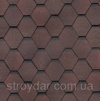 Бітумна черепиця SHINGLAS Класик Кадриль Соната Гранат, фото 1