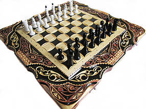 Ексклюзивні шахи +нарди ручної роботи "Східні" замки на нардах "Риби" гравіовані