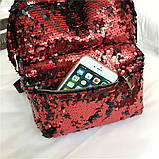 Рюкзак жіночий c паєтками (червоний), фото 8