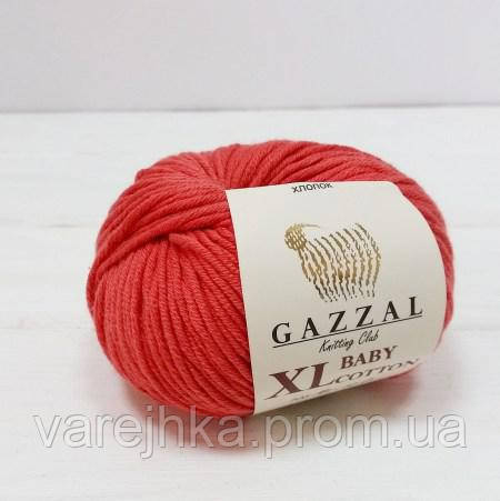 Пряжа GAZZAL Baby cotton XL 3418 (Газзал Беби Котон XL) коралл - фото 1 - id-p656300786