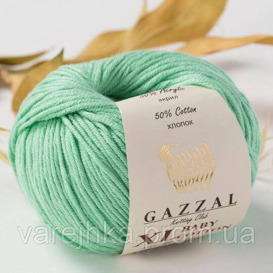 Пряжа GAZZAL Baby cotton XL 3425 (Газзал Беби Котон XL) мята - фото 1 - id-p656302026