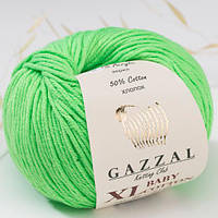 Пряжа GAZZAL Baby cotton XL 3427 (Газзал Бебі Котон XL) салатовий