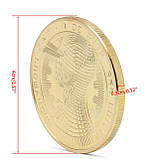 Біткоїн сувенір монета позолочена, фото 2