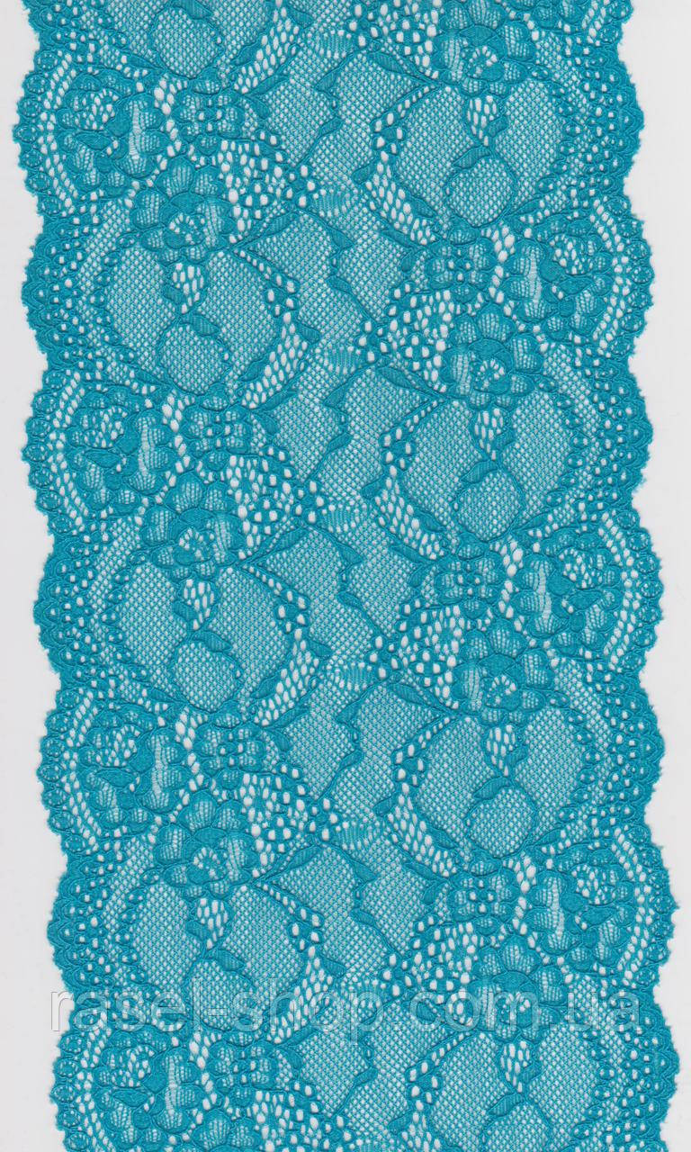 Мереживо стрейч бірюза 17см 1126-1314С, фото 1