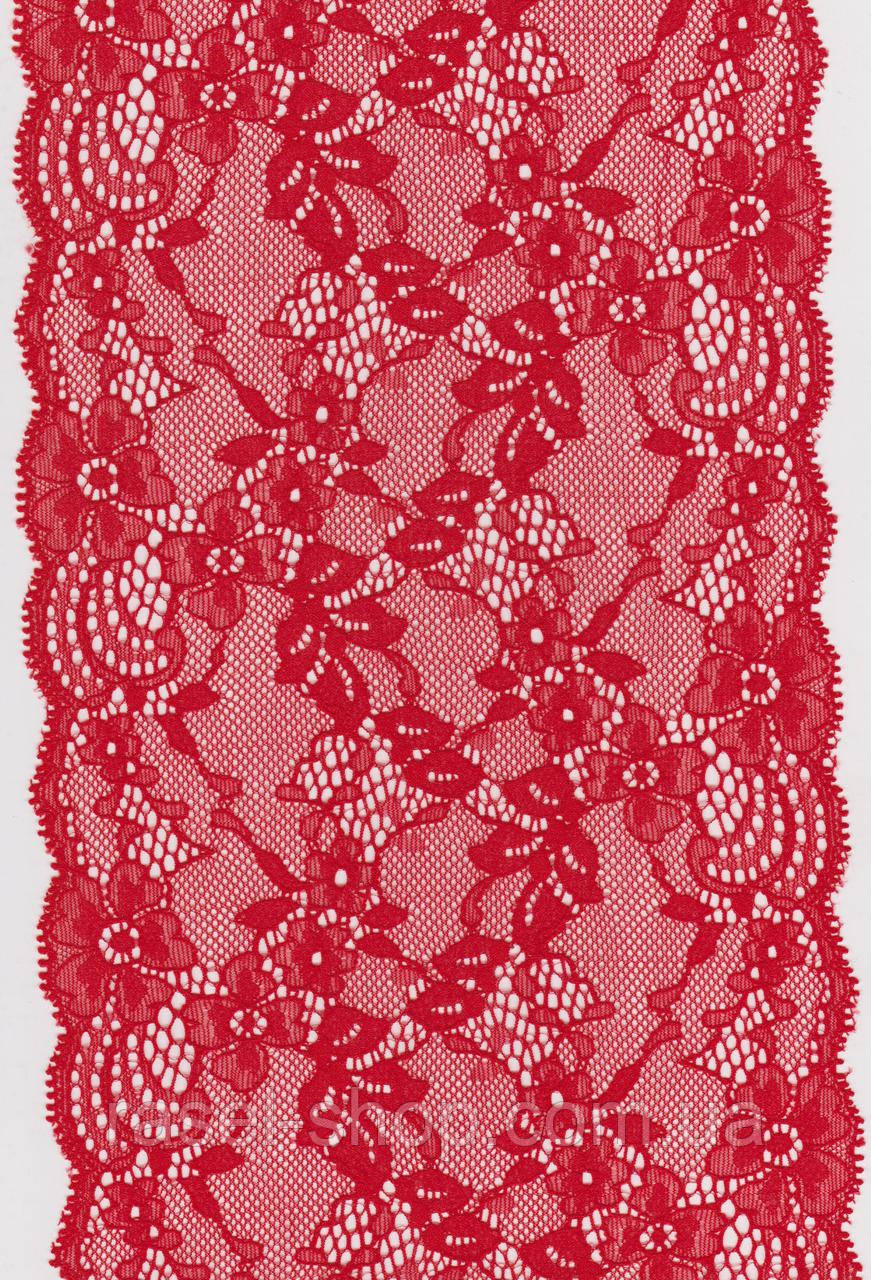 Мереживо стрейч червоне 17см 1157-14BR, фото 1