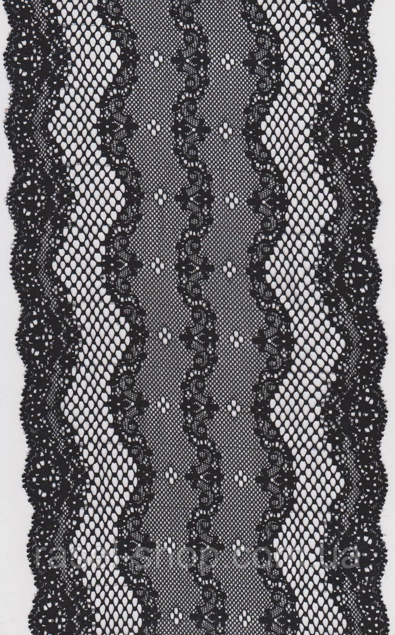 Мереживо стре чорне 17см 1186-15,, фото 1