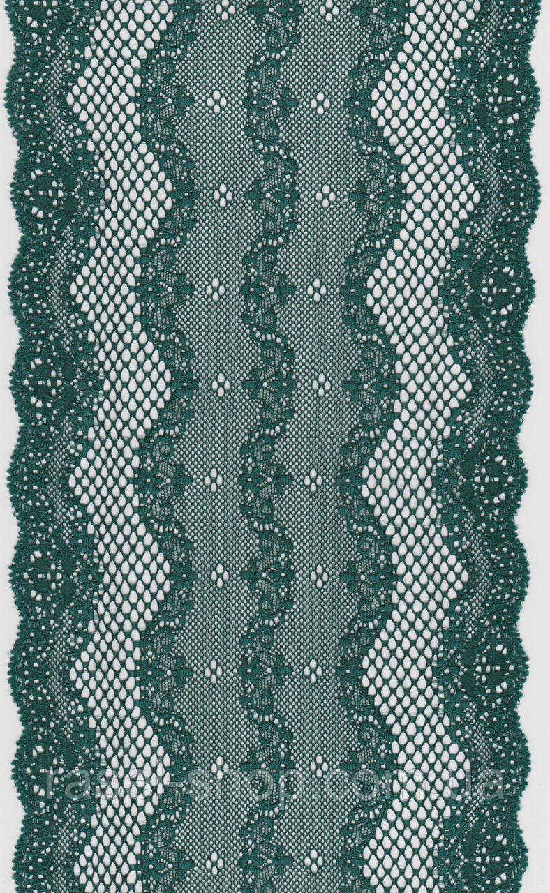 Кружево стрейч зелёное 17см 1186-15, фото 1