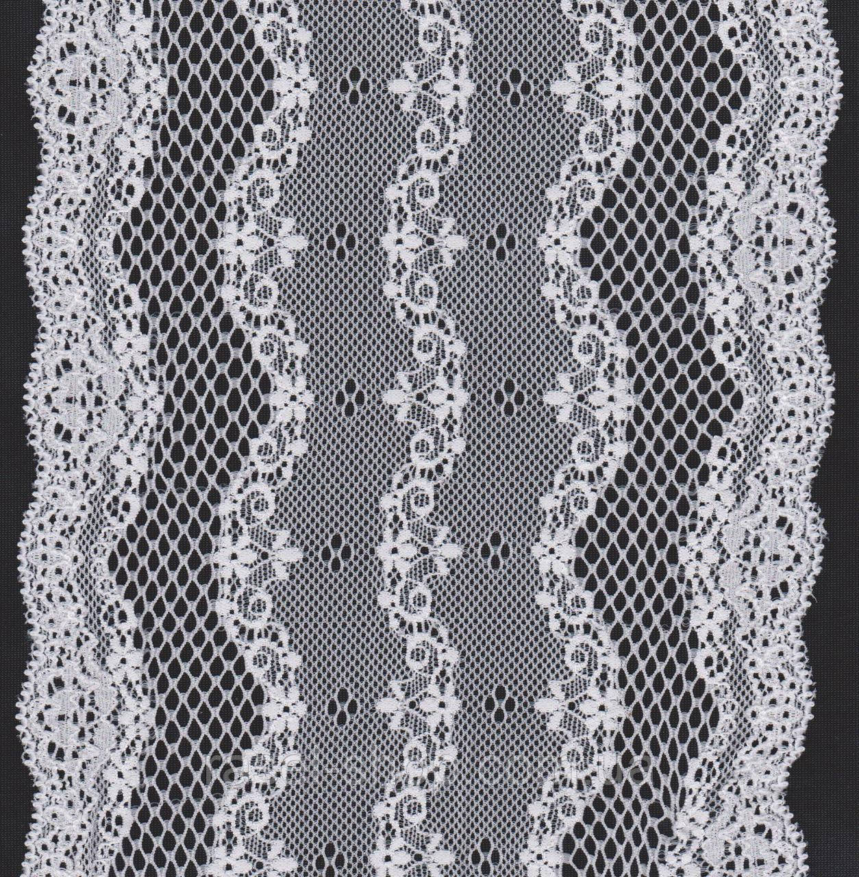 Мереживо стрейч біле 17см 1186-15,, фото 1