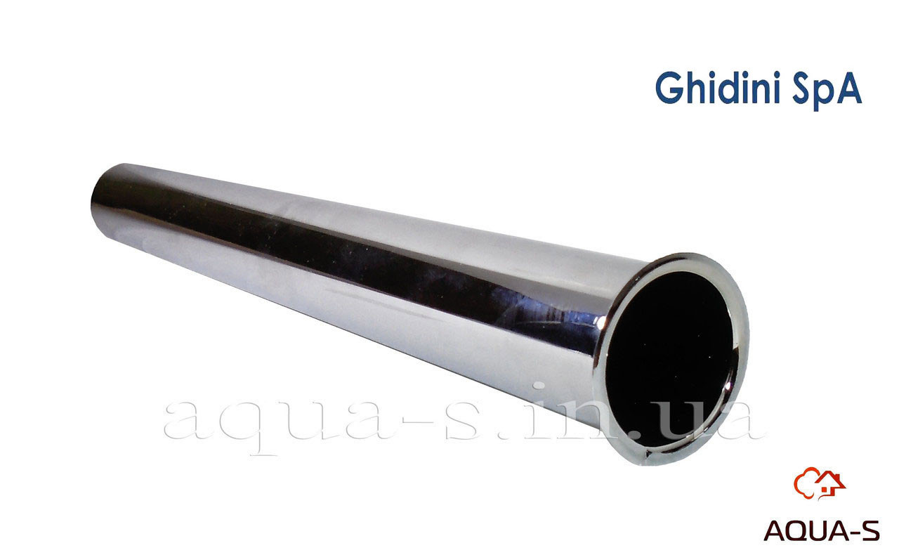 Патрубок-подовжувач хром Ghidini D 32x300 мм. з бортом (для умивальників) (Італія) 844