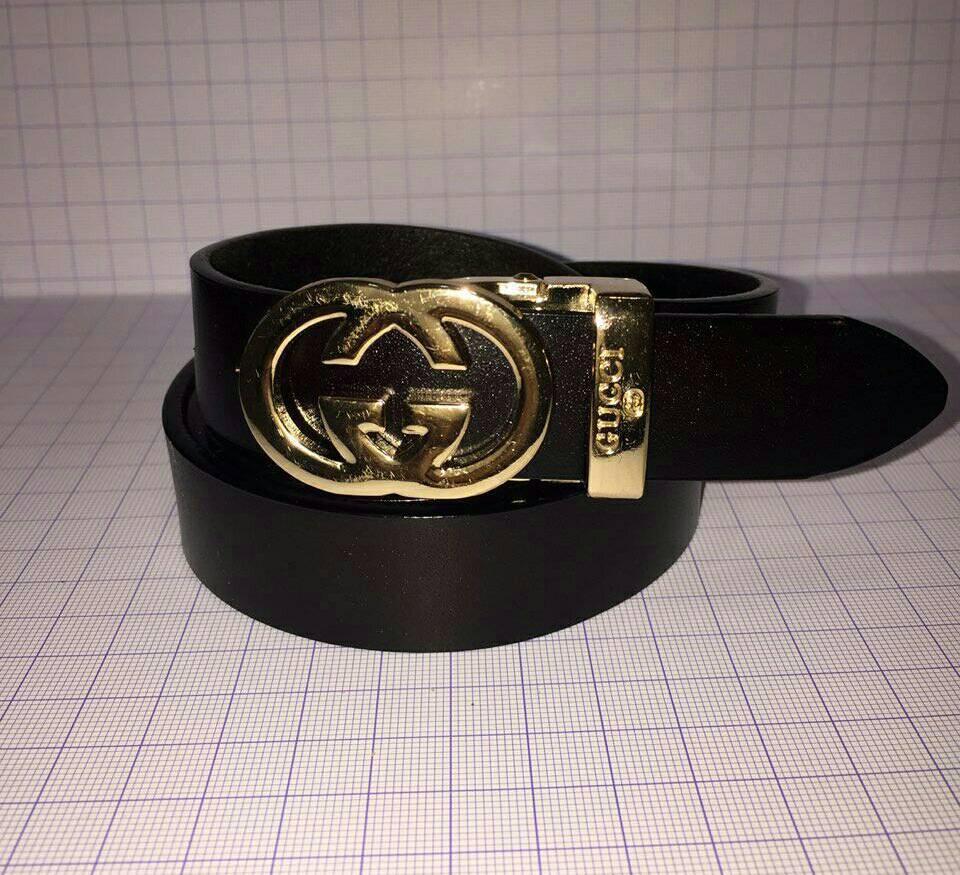 Жіночий ремінь смуга "Gucci" (чорний)