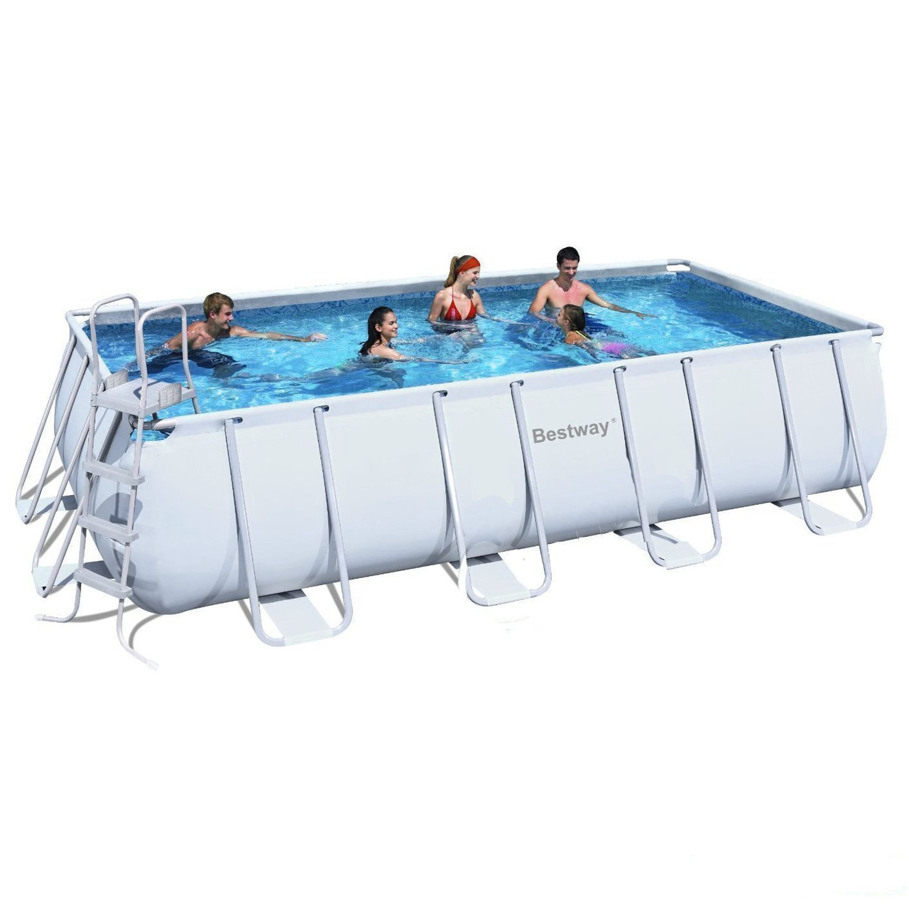 Каркасний басейн Bestway Power Steel Rectangular Frame 671х366х132 см Басейн прямокутний