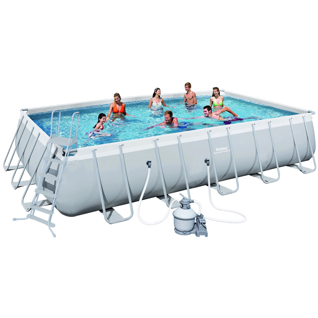 Каркасний басейн Bestway Power Steel Rectangular Frame 671х366х132 см Басейн прямокутний
