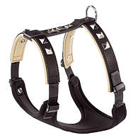 Шлея шкіряна для собак GIOTTO Р LUXOR L/XL Ferplast Ферпласт (чорна, бежева)