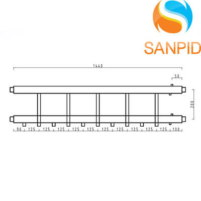Колекторна балка Hidromix на 5 нижніх виходів до 75 кВт