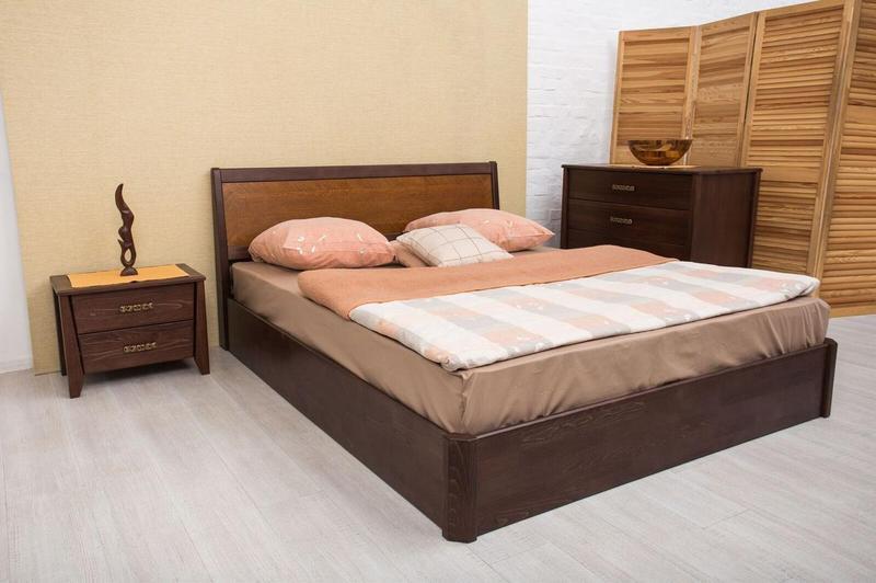 Деревянная кровать с интарсией и подъёмным механизмом Сити Олимп - фото 1 - id-p656551865