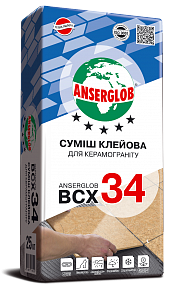 BCX-34 25кг. Суміш клейова для керамограніту ANSERGLOB (48шт./піддон)
