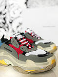 Кросівки жіночі Balenciaga Triple S Beige Red, фото 9