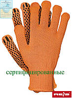 Защитные перчатки из толстого трикотажа оранжевого цвета RDZFLAT PB