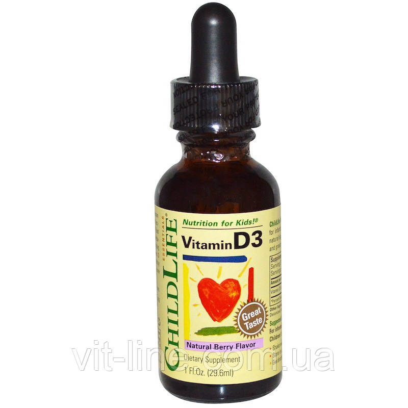 ChildLife Вітамін D3 смак натуральних ягід, 30 м