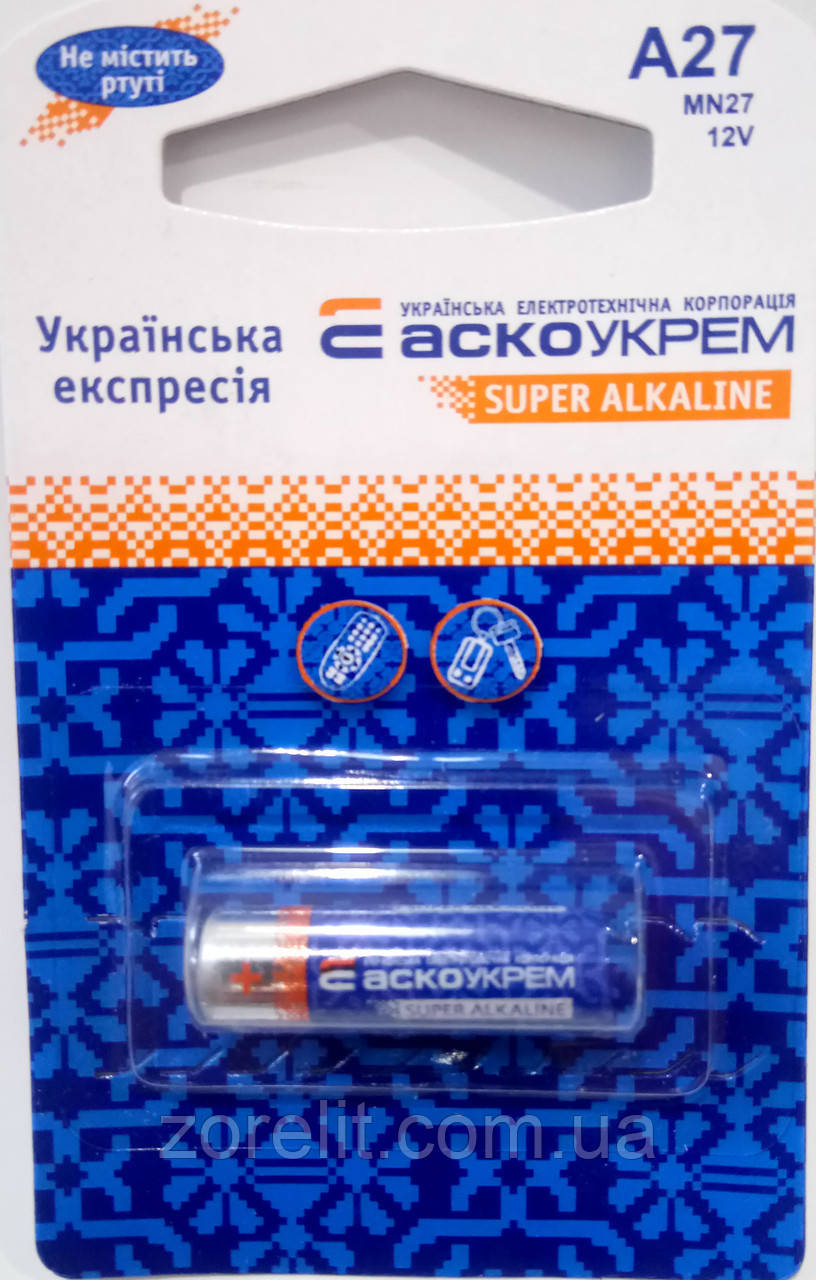 Батарейка Аско A27 (1шт)
