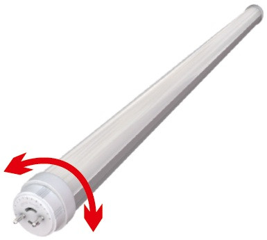 T8 G13 LED (світлодіодна) трубка 60 см з поворотним цоколем