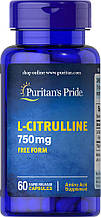 L- Цитрулин Puritan's Pride L-Citrulline 750mg Free Form 60 Capsules 