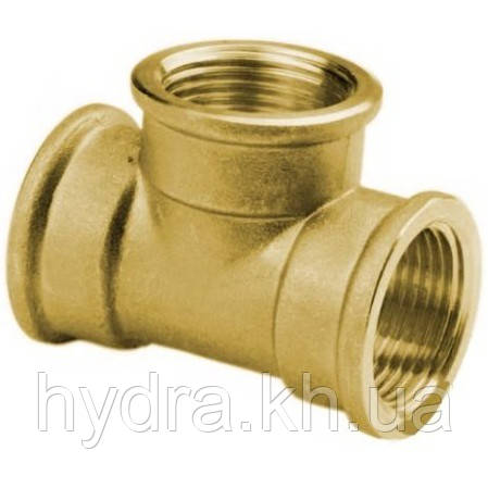 Латунь трійник 1"1/2в-1"1/2в-1"1/2в д40 посилений