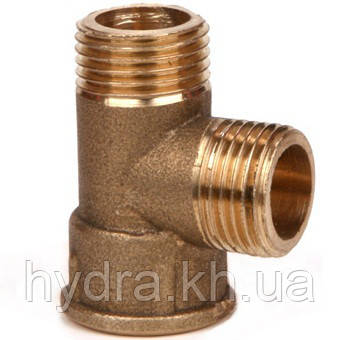 Латунь-трійник 1/2" в 1/2"н-1/2"н д15 посилений.