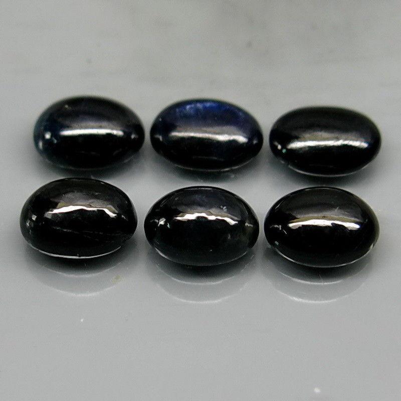 Сапфір кабошон 7x5 mm. 6Pcs/7.60 Ct.