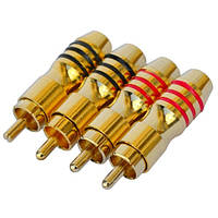 Штекер RCA "PROSOUND" профессиональный, gold, на кабель диам.-6,5мм, тип 4 серебристый (1шт.)