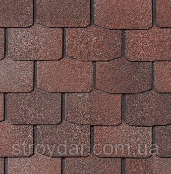 Бітумна черепиця SHINGLAS Класик Модерн Брікс Червоний Мармур, фото 1