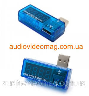 Амперметр / вольтметр тестер 0-3A / 3.5-7V (Charger doctor) для блоків живлення USB