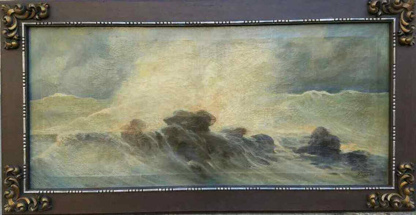 Картина Морський пейзаж K. Reseld поч. ХХ-го століття, фото 2